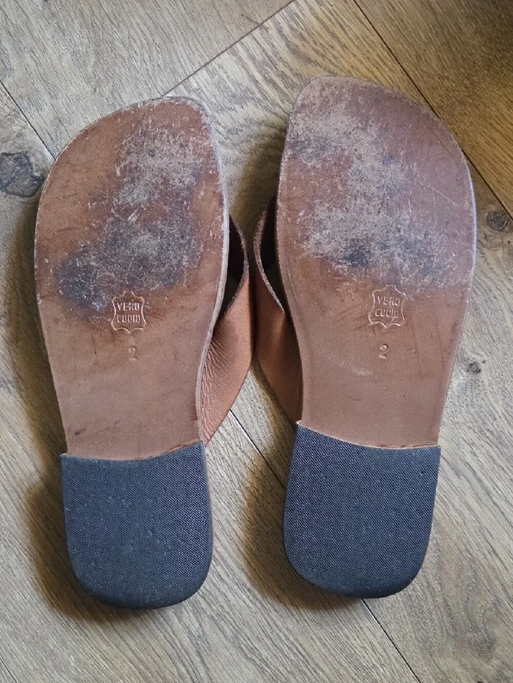 Italian Brown Leather Women's Thong Sandals